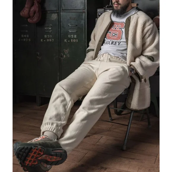 BRONSON USA SHIP 1950s 20.5 oz Terry Cloth Reverse Weave Men’s Sweatpants M - Picture 2 of 8